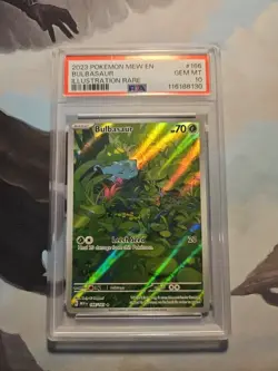 PSA 10 GEM MINT Bulbasaur 166/165 Illustration Rare 151 2023 Pokemon Card - Image 1