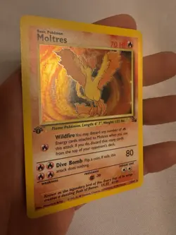 1999 Pokemon - 1st Edition Moltres Holo Rare - Fossil 12/62 WOTC Legendary Bird - Image 3