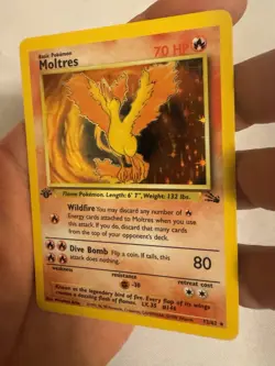 1999 Pokemon - 1st Edition Moltres Holo Rare - Fossil 12/62 WOTC Legendary Bird - Image 4