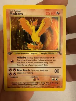 1999 Pokemon - 1st Edition Moltres Holo Rare - Fossil 12/62 WOTC Legendary Bird - Image 5
