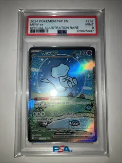 Mew EX 232/091 -SIR (Bubble Mew) 2024 Pokemon Paldean Fates- PSA Mint 9 - Image 1