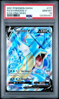 Pokemon Gyarados V (Full Art) 171/203 SWSH07: Evolving Skies Holo PSA 10 - Image 1