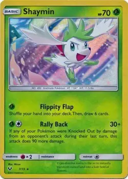Shaymin 7/73 Shining Legends Holo Rare Near Mint NM Pokemon DNA Games - Image 1