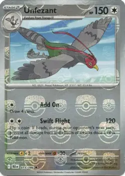 Unfezant (Master Ball Pattern) 073/086 Holo Uncommon Black Bolt Pokemon NM/M - Image 4