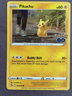 2022 Pokemon SWSH Pokemon GO Pikachu Promos Holo #027/078 - Image 1