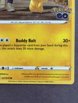 2022 Pokemon SWSH Pokemon GO Pikachu Promos Holo #027/078 - Image 4