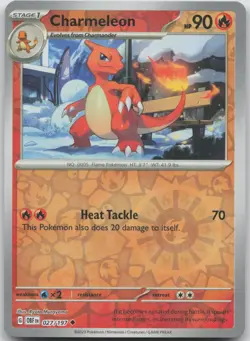 Charmeleon 027/197 Uncommon Obsidian Flames Pokemon Reverse Holo Near Mint - Image 1