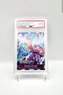 2024 ONE PIECE BANDAI CARD GAME FEST MONKEY D. LUFFY ENGLISH PROMO P-041 PSA 10 - Image 1