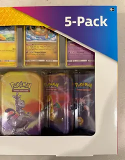 2021 POKEMON TCG COSTCO KANTO POWER 5-PACK MINI TINS COSMOS SET CANADA SEALED - Image 3