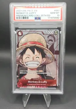 One Piece Monkey D Luffy P-001 25th Anniversary Promo PSA 10 English - Image 1