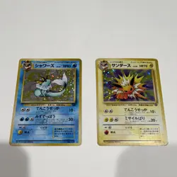 Pokemon TCG Vaporeon & Jolteon Holo Card Lot Vintage Japanese 1996 - Image 1