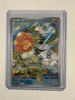 Pokemon TCG Castform Sunny Form Illustration Surging Sparks 195/191 - Image 1