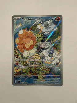 Pokemon TCG Castform Sunny Form Illustration Surging Sparks 195/191 - Image 2