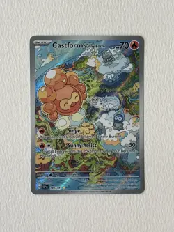 Pokemon Castform Sunny Form Illustration Rare SV08: Surging Sparks 195/191 NM - Image 1