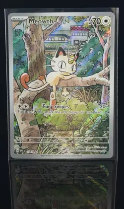 Pokemon TCG Meowth 106/094 Me02: Phantasmal Flames Holo Eng Basic HP 70 IR - Image 1
