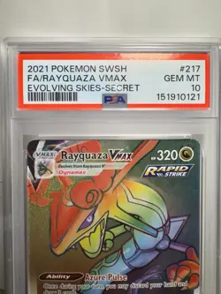 Rayquaza VMAX 217/203 PSA 10 GEM MINT Rainbow Secret Rare Evolving Skies Pokemon - Image 3