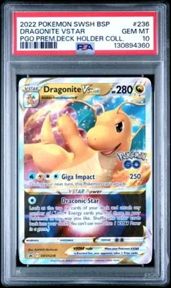 2022 POKEMON GO DRAGONITE VSTAR #236 PSA 10 - Image 1