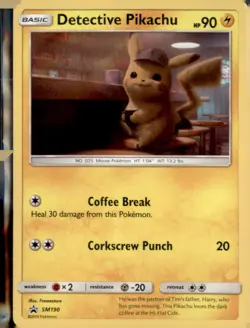 Detective Pikachu - SM190 Holo Promo Sun & Moon Promo Pokemon Near Mint - Image 1