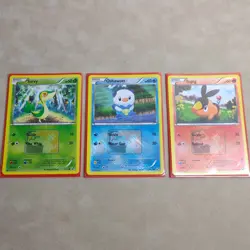 Pokemon League Promo Lot x3 Tepig, Snivy, Oshawott NEAR MINT Crosshatch Holo B&W - Image 1