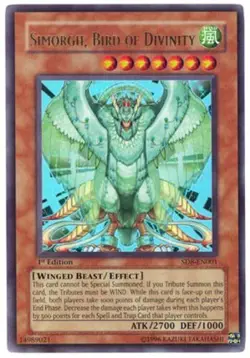 Yugioh! LP Simorgh, Bird of Divinity - SD8-EN001 - Ultra Rare - 1st Edition Ligh - Image 1