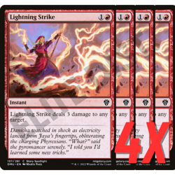 MTG Lightning Strike (Dominaria United) 137/281 (NEAR MINT) (4X) - Image 1