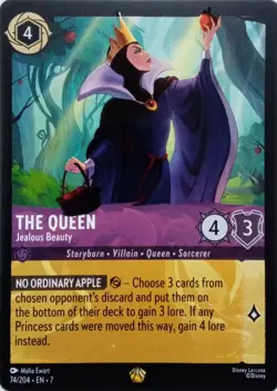 74/204 THE QUEEN JEALOUS BEAUTY EN7 LEGENDARY DISNEY LORCANA CARD - Image 1