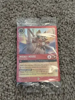 NEW- Disney Lorcana Mickey Mouse Pirate Captain Promo Card 18- SEALED - Image 1