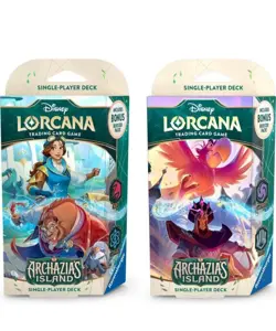 Disney Lorcana Archazia’s Island 2-Deck Set – Ruby/Amethyst & Sapphire/Steel - Image 1