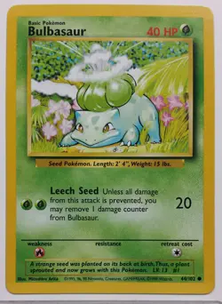Bulbasaur 44/102 - NM / M - Base Set Pokemon Card - $2 Combined Shipping - Image 1