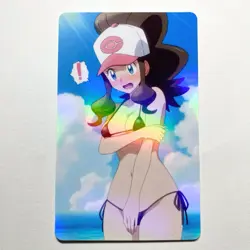 Pokemon Trainer Hilda Sexy Doujin Waifu Girl Lewd Anime Art Goddess Card - Image 1