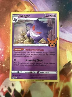 Gengar 066/196 Holo NM Trick or Trade 2023 Booster Card Copyright Date 2022 - Image 1