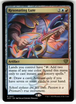 Resonating Lute 221 Rare Secrets of Strixhaven Magic: The Gathering Near Mint - Image 1