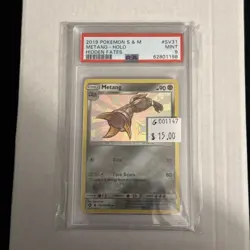 Pokemon Metang SV31/SV94 Hidden Fates Shiny Vault Shiny Holo PSA 9. G001147 - Image 1