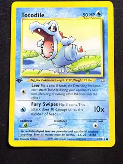 Pokemon TCG Totodile Neo Genesis 1st Edition Common Card 81/111 - Image 1