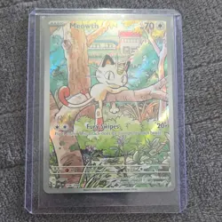 Pokemon Meowth 106/094 Me02: Phantasmal Flames Full Art Holo 70 HP Rare - Image 1