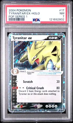 2004 POKEMON POP SERIES 1 #17 TYRANITAR EX-HOLO PSA 7 - Image 1