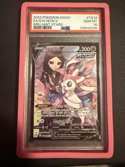 Sylveon V TG14 Full Art Pokemon SWSH09: Brilliant Stars Trainer Gallery PSA 10 - Image 1