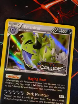 LP Pokemon Prerelease TYRANITAR Card XY BLACK STAR PROMO XY130 Holo Fate Collide - Image 1