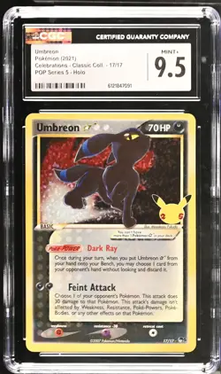 2021 POKEMON CELEBRATIONS CLASSIC COLL. POP SERIES 5 HOLO #17 UMBREON ☆ CGC 9.5 - Image 1