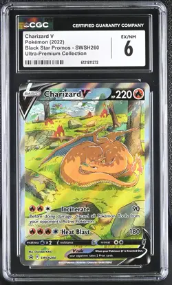 2022 POKEMON BLACK STAR PROMOS #SWSH260 CHARIZARD V CGC 6 - Image 1