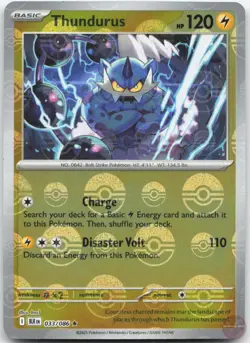 Thundurus (Poke Ball Pattern) 033/086 Rare Black Bolt Pokemon Near Mint - Image 1