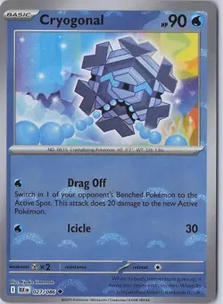 Cryogonal Poke Ball Pattern 027/086 Holo Uncommon Black Bolt Pokemon Near Mint - Image 1