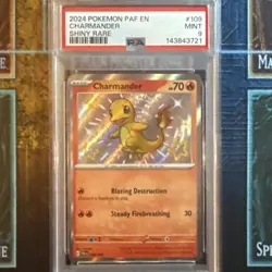 2024 POKEMON PAF EN-PALDEAN FATES SHINY RARE #109 CHARMANDER PSA 9 - Image 1