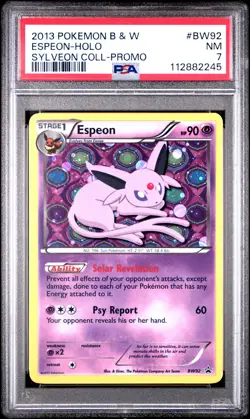 2013 POKEMON BW BLACK STAR PROMO ESPEON #BW92 HOLO PSA 7 NM #112882245 - Image 1