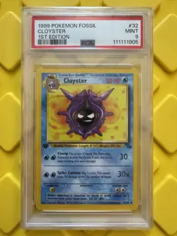 1999 Pokemon Fossil 1st Edition PSA 9 Cloyster 32/62 - Image 1