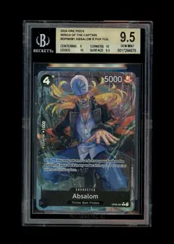 2024 One Piece WINGS OF THE CAPTAIN ABSALOM ALT ART HOLO FOIL! BGS 9.5 GEM MINT - Image 1