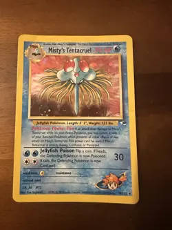Pokemon TCG Misty's Tentacruel 010/132 Gym Heroes-Unlimited Edition Holo Damaged - Image 1