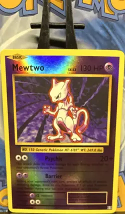 Pokemon Mewtwo Base Set Holo Rare 10/102 English 1999 Basic Psychic - Image 1