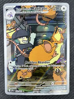 Pokemon Team Rocket's Raticate 202/182 illustration Rare Destined Rivals - Image 1
