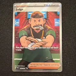 Judge 228/091 Full Art Rare Holo Trainer Paldean Fates Pokemon TCG NM - Image 1